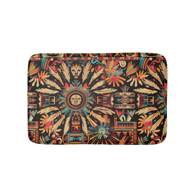 Tapete De Banheiro Maldito Teal "Sonho Aztec" Bathroom Mat (frente)