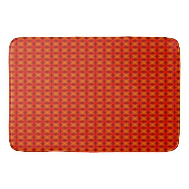 Tapete De Banheiro Malha Geométrica Laranja (Frente)