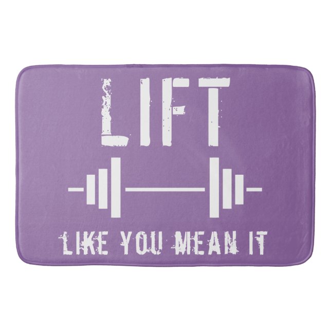 Tapete De Banheiro Malhação de Levantamento de Peso Roxo (Frente)