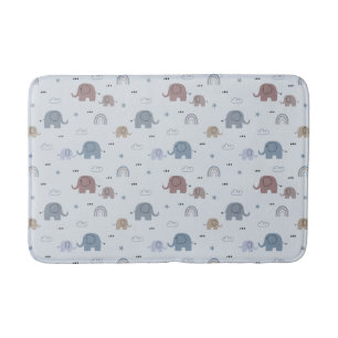 Tapete De Banheiro Mamãe e Baby Elephant Patterant Bath Mat