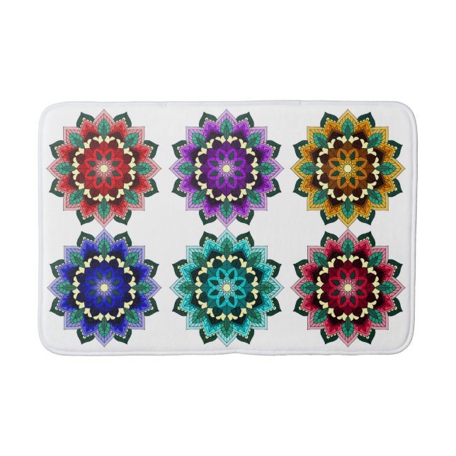 Tapete De Banheiro Mandala em várias cores (Frente)