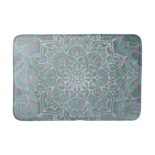 Tapete De Banheiro Mandalá Iridescente Boho Chic
