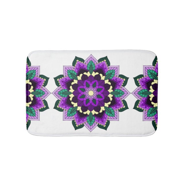 Tapete De Banheiro Mandala Pattern 02 in purple (frente)