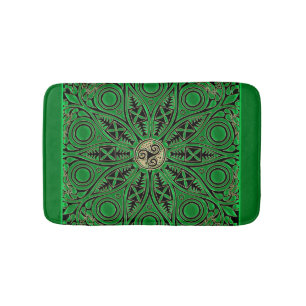 Tapete De Banheiro Mandala verde de Kelly Triskele