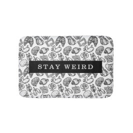 Tapete De Banheiro Mantenha-se estranho, preto e branco, na biologia