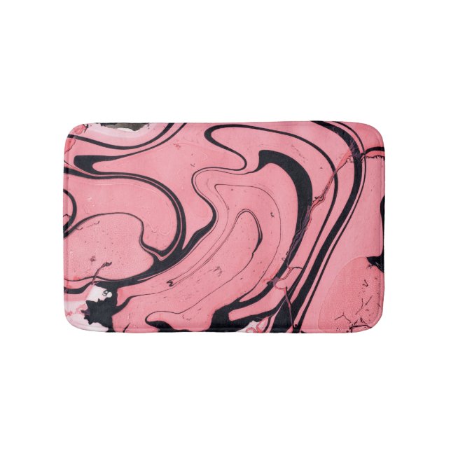 Tapete De Banheiro Mão Preta-Cor-de-Rosa Desenhada (frente)