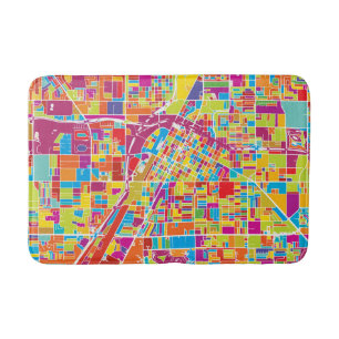 Tapete De Banheiro Mapa de Las Vegas colorido, Nevada