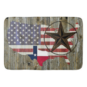 Tapete De Banheiro Mapa de Sinalizador de Estado do Texas Lone Star