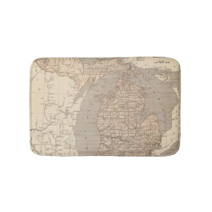 Tapete De Banheiro Mapa do atlas de Michigan