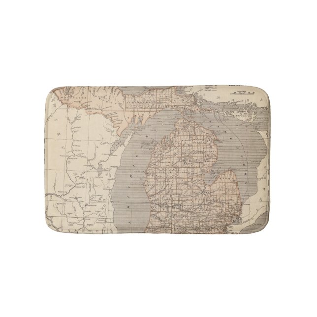 Tapete De Banheiro Mapa do atlas de Michigan (frente)
