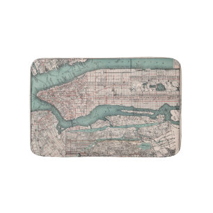 Tapete De Banheiro Mapa do vintage de New York (1897)