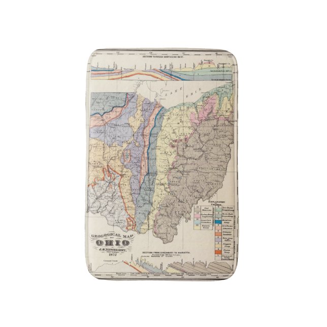 Tapete De Banheiro Mapa Geological de Ohio (Frente Vertical)