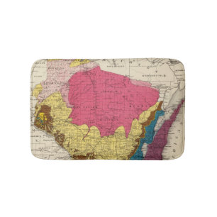 Tapete De Banheiro Mapa Geological de Wisconsin