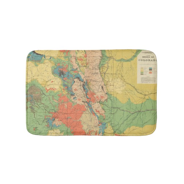 Tapete De Banheiro Mapa Geological geral de Colorado (frente)