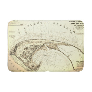 Tapete De Banheiro Mapa velho de Provincetown Cape Cod do vintage