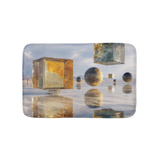 Tapete De Banheiro Maravilhas Geométricas Flutuantes Sobre a Água