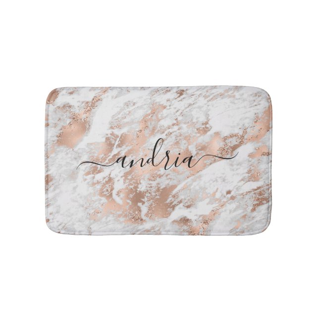 Tapete De Banheiro Marble 3, Glitter, Nome do Script, Dourado Branco  (frente)