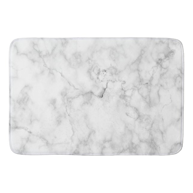 Tapete De Banheiro Marble Bath Mat de Veias Brancas (Frente)