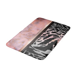 Tapete De Banheiro Marble Pink Chic Tiger Safari Impressão