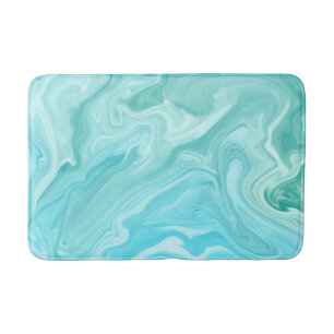 Tapete De Banheiro Marble Verde e Azul Redemoinho Brisa Abstrata do O