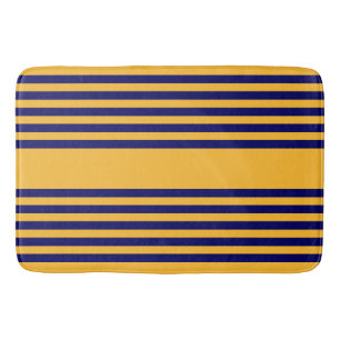 Tapete De Banheiro Marinho azul e amarelo ensolarado cinco faixas
