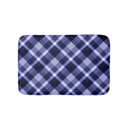Tapete De Banheiro Marinho de tendência Padrão de Xadrez azul Pequeno