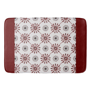 Tapete De Banheiro Maroon Red Retro Spiro Padrão Geométrico Duvet C