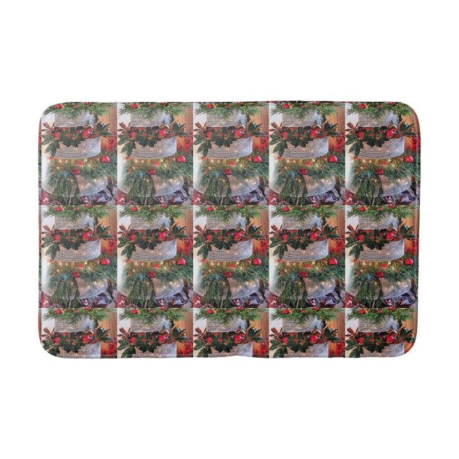 TAPETE DE BANHEIRO MAT DE BASE "ÁRVORE DE NATAL" (Frente)