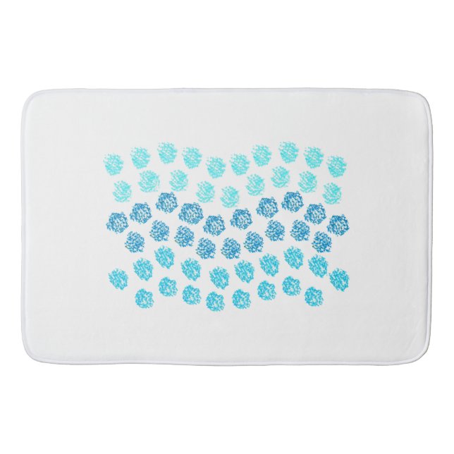 Tapete De Banheiro Matemática de Banhos Grandes de Ondas Azuis (Frente)