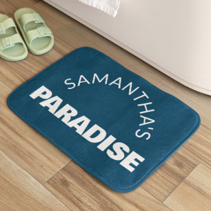 Tapete De Banheiro Matriz Azul Personalizada do Oceano Negro