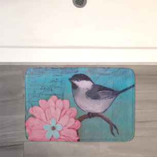 Tapete De Banheiro Matriz Chickadee Bath com Capas Negras