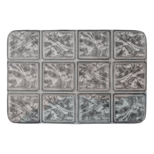 Tapete De Banheiro Matriz de Azulejo de Bloco de Vidro Absorvente Gra
