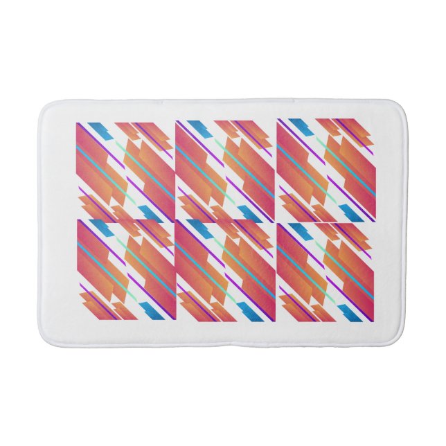 Tapete De Banheiro Matriz de Banho Colorida Vibrante (Frente)