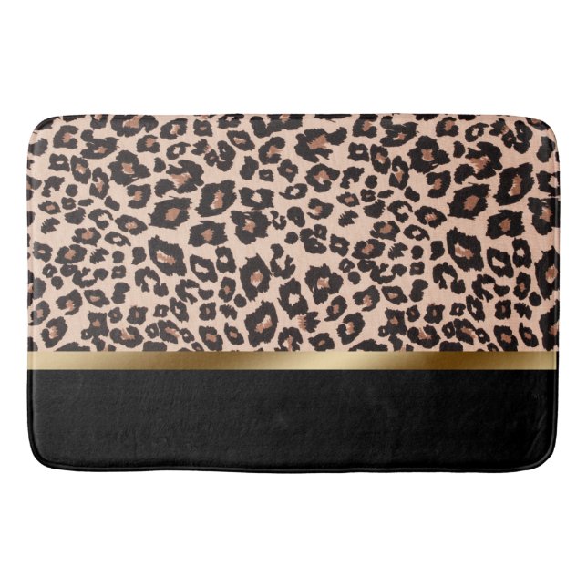 Tapete De Banheiro Matriz de Banho de Leopardo (Frente)
