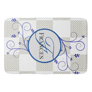 Tapete De Banheiro Matriz de Banho Personalizado Monograma