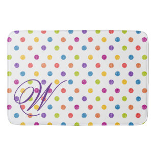 Tapete De Banheiro Matriz de Banho Polka-Dot Personalizada