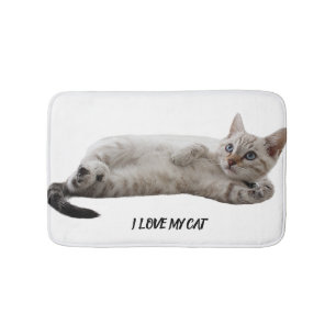 Tapete De Banheiro Matriz de Design de Gato Adorável