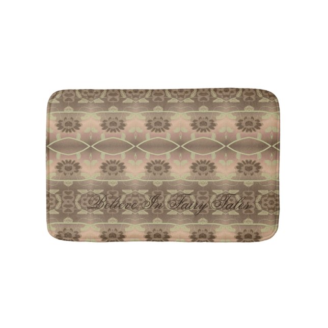 Tapete De Banheiro Matriz Floral Do Designer Com Verde Pêssego E Past (frente)