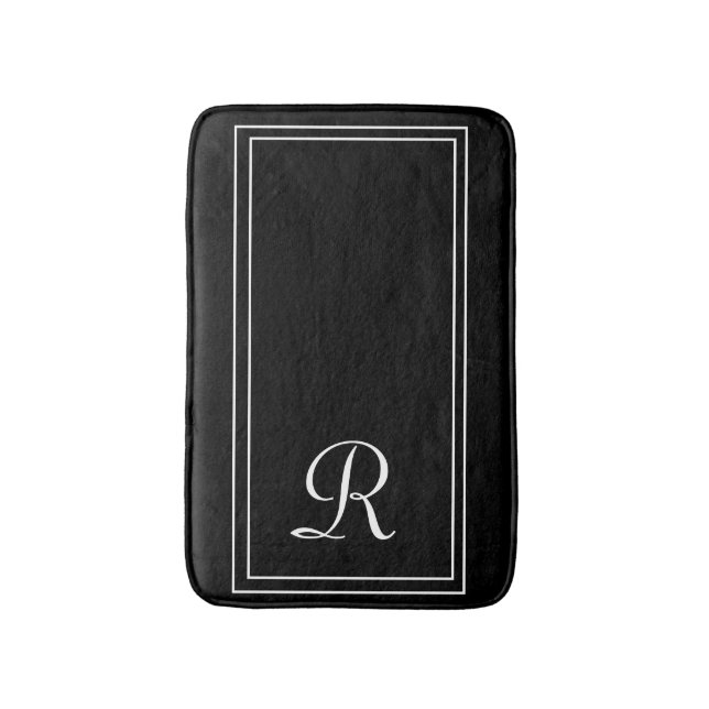 Tapete De Banheiro Matriz Personalizada De Banheiro Elegante Monogram (Frente Vertical)