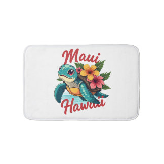 Tapete De Banheiro Maui Hawaii T Shirt Girl Women Kids Sea Turtle Haw