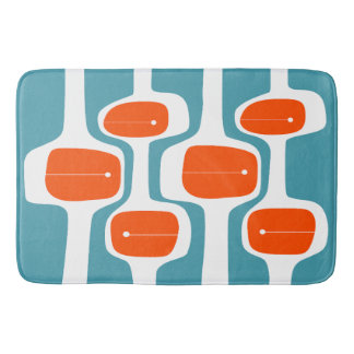 Tapete De Banheiro MCM Bath Mat - Laranja e Teal