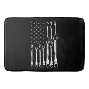 Tapete De Banheiro Mecânico do carro de bandeira Patriótica Americano