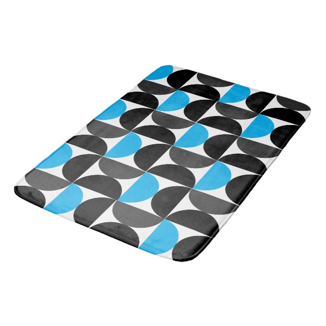 Tapete De Banheiro Médio século Azul e Cinzas preto modernos (Angulado)