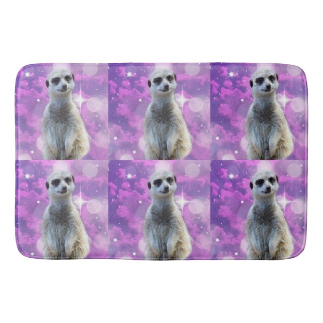 Tapete De Banheiro Meerkat Pink Sparkle, (Frente)