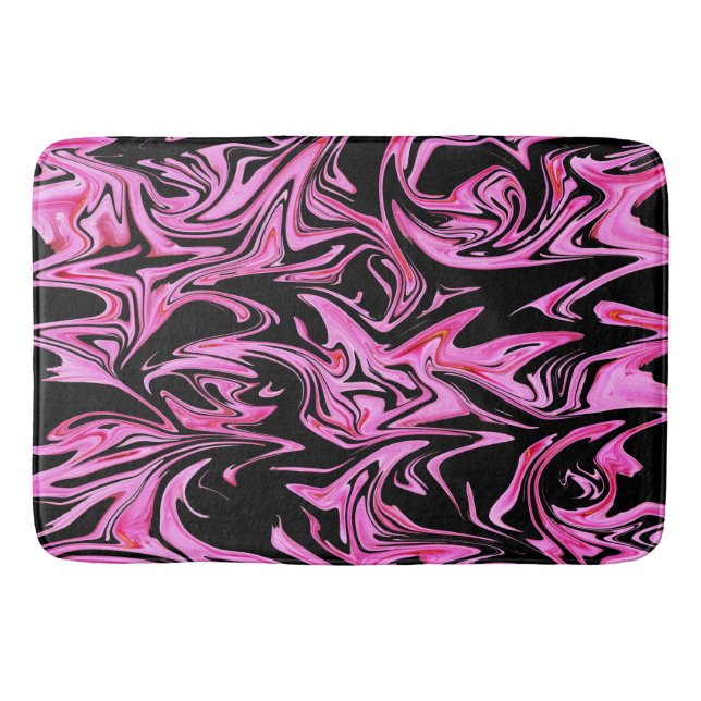 Tapete De Banheiro "Meia-noite Rosa: Fusão de mármore rosa e preto" (Frente)