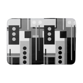 Tapete De Banheiro Meio século Abstrato preto branco e Cinza  preto