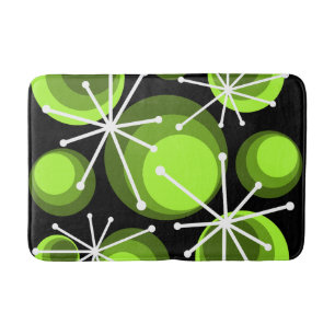 Tapete De Banheiro Meio século Círculos Starbursts Chartreuse