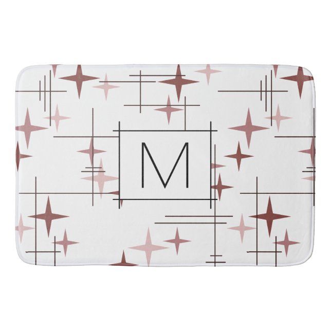 Tapete De Banheiro Meio século Modern Stars Rosa (Frente)