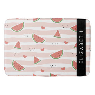 Tapete De Banheiro Melancias Vermelhas, Corações, Stripes, Seu Nome