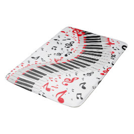 Tapete De Banheiro Melodias em cascata chic, vermelho, branco e preto